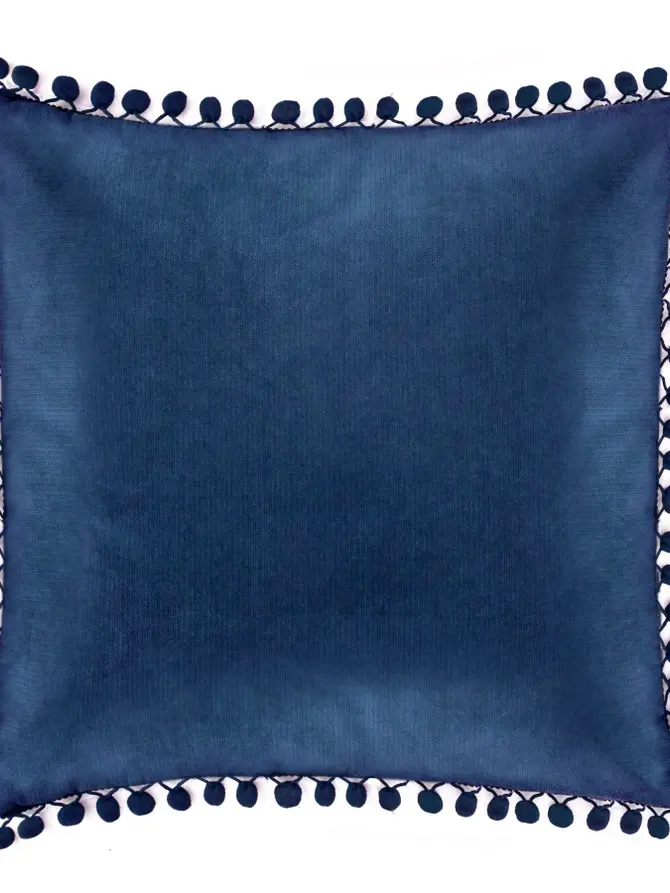 Poszewka z pomponami granatowa ESLOV 45x45 cm AW19 906804