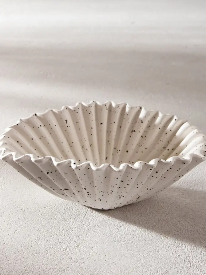 Misa dekoracyjna EVANIA ceramiczna biała 23x14x8,8 cm