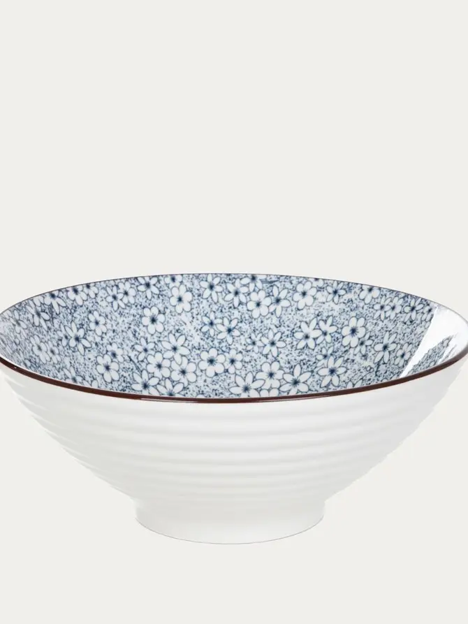 Miska SALADO w kwiaty z brązowym rantem 20,5 cm