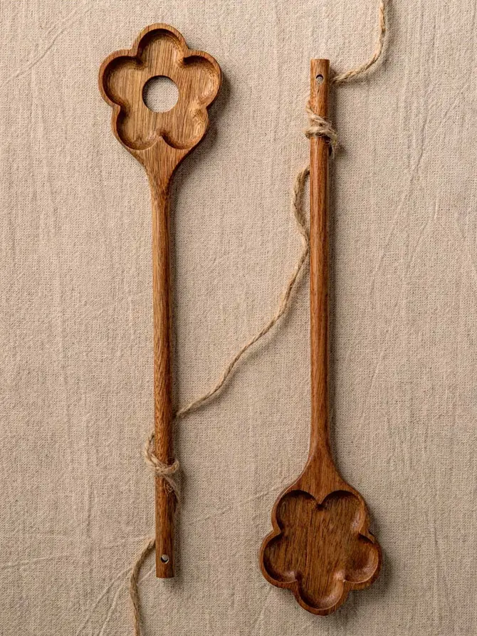 Zestaw łyżek GIBARA do sałaty w kształcie kwiatka, 2 szt. 30x7 cm