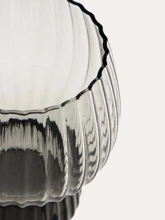 Szklanka AZERA ryflowana szara niska 0,4 l