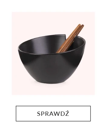 Misa MOOKA do sałat ceramiczna z przyborami czarna 24 cm