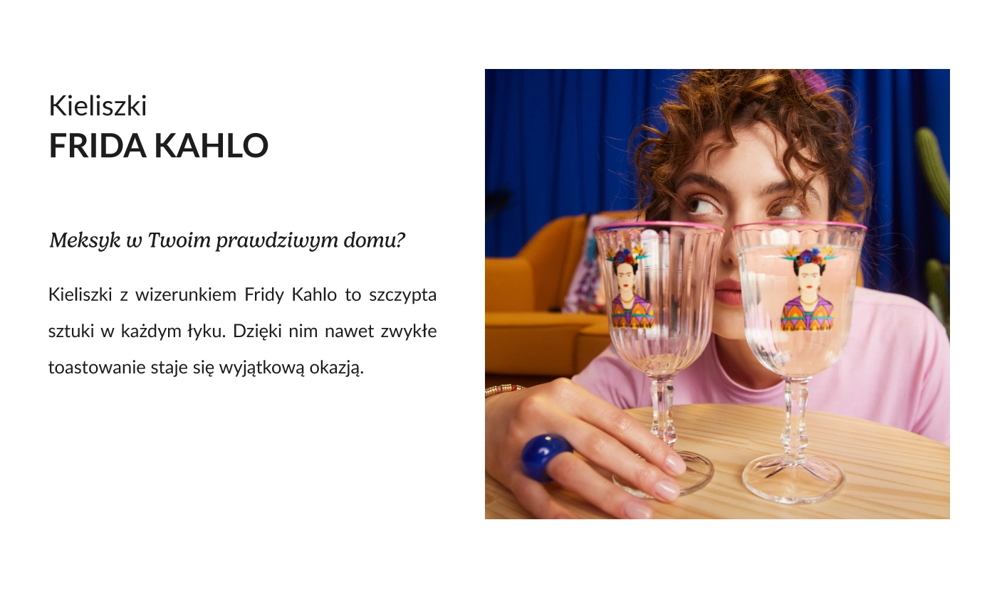 Zestaw kieliszków FRIDA KAHLO fuksjowych, 2 szt. 0.18