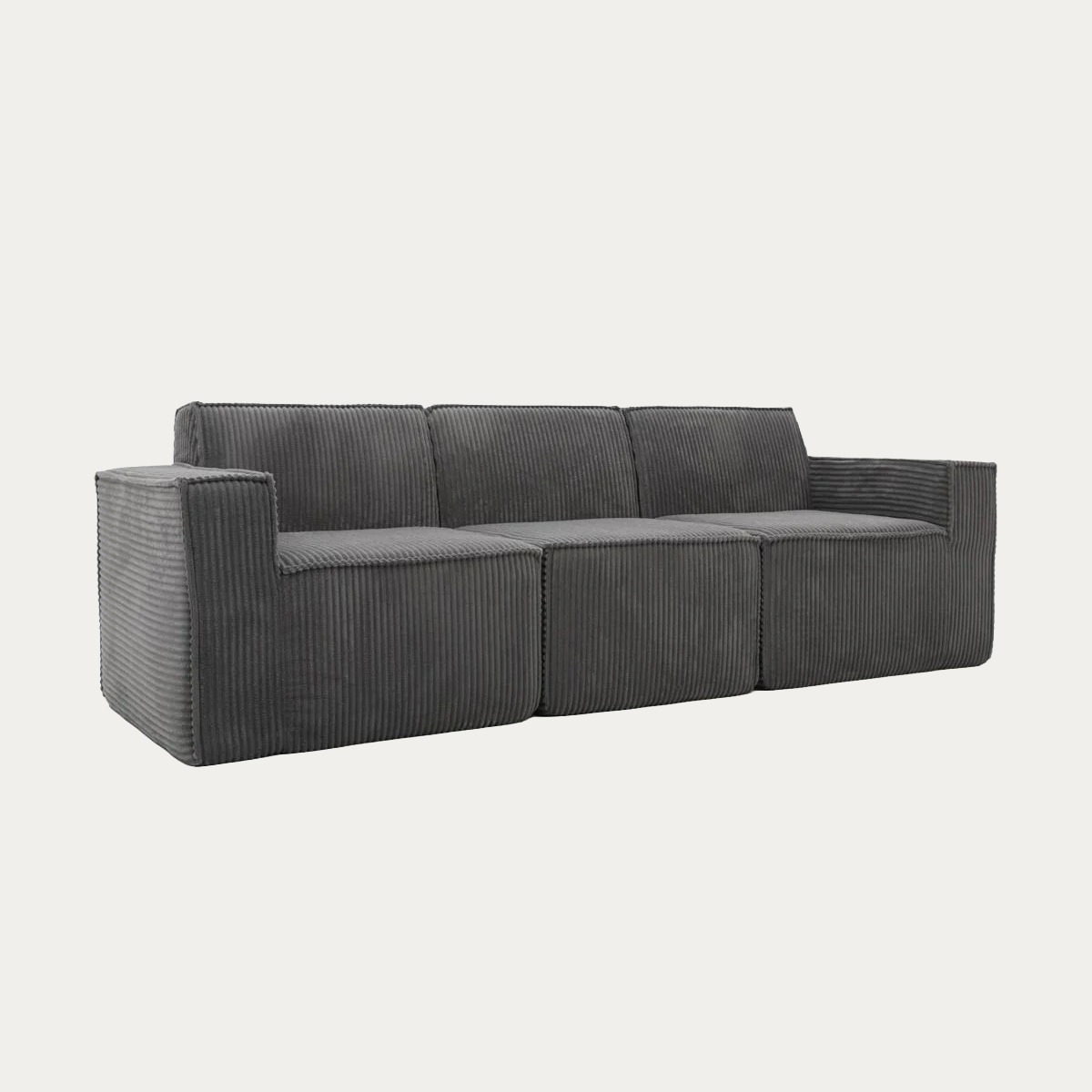 Sofa modułowa LYKKE 3-osobowa ciemnoszara sztruksowa