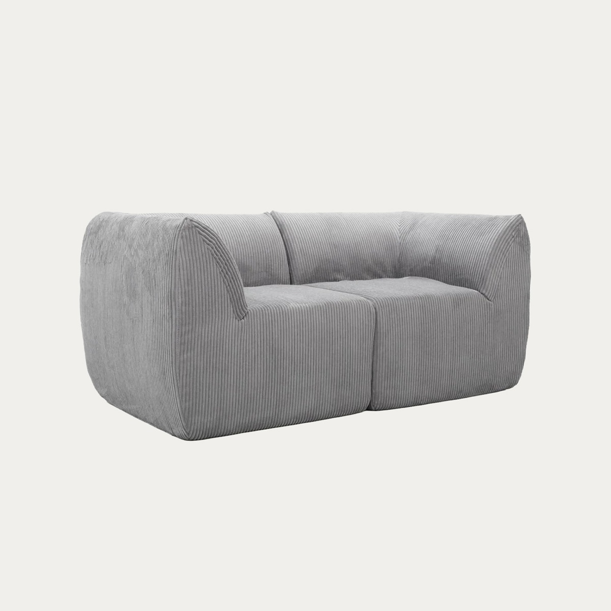Sofa modułowa SVELA 2-osobowa szara piankowa sztruksowa 161x80x60,5 cm