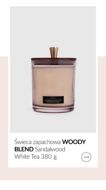 Świeca zapachowa WOODY BLEND Sandalwood White Tea 380 g