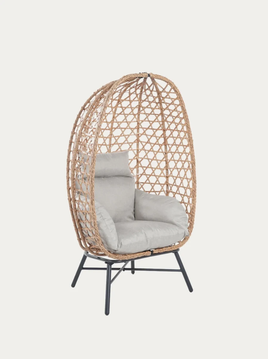 Homla Fotel paraiso naturalny z bezowa poduszka 85x67x144 cm